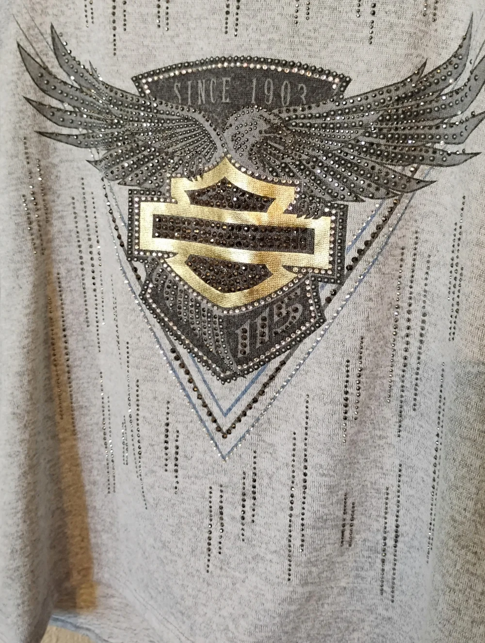 Harley-Davidson 115th Anniversary Women's M Hooded Cowl Neck Long Sleeve Shirt - Picture 4 of 9